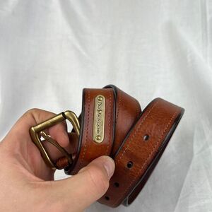 Vintage Polo Ralph Lauren Brown Italian Saddle Leather Bronze Accents Western